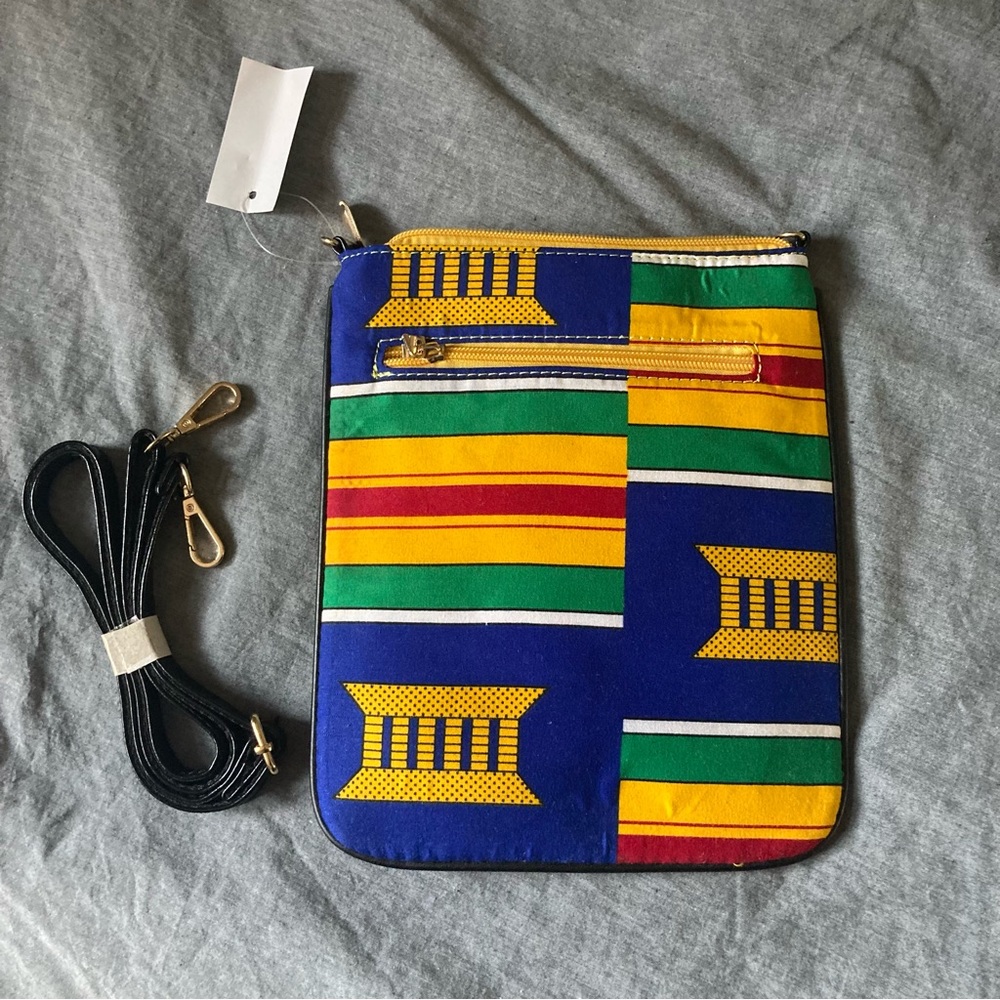 Bright Kente cloth purse